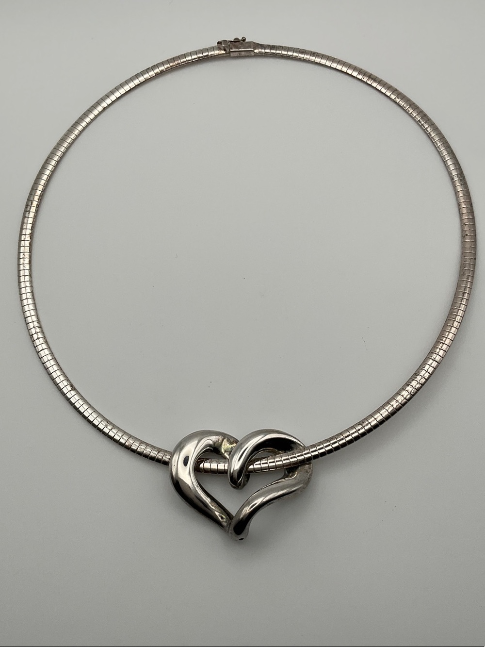 Sterling Silver Heart Pendant Snake Chain Necklace